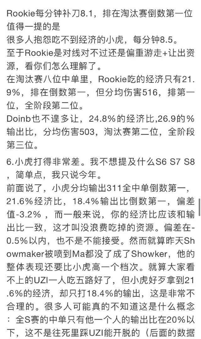 RNG最坑的不是狼行而是小虎!网友总结S9数据发现小虎是倒数第一