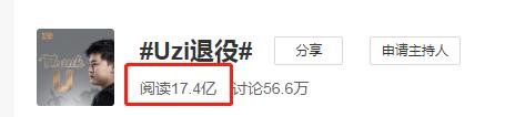 Uzi这么火?退役声明阅读量17.4亿,数10名明星送上祝福