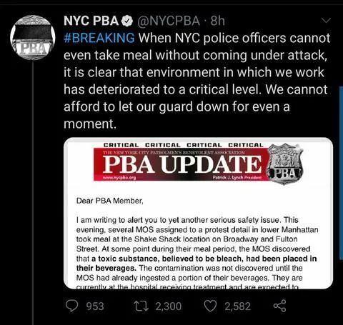 网友怒了:美国警察饮料遭下毒事件反转